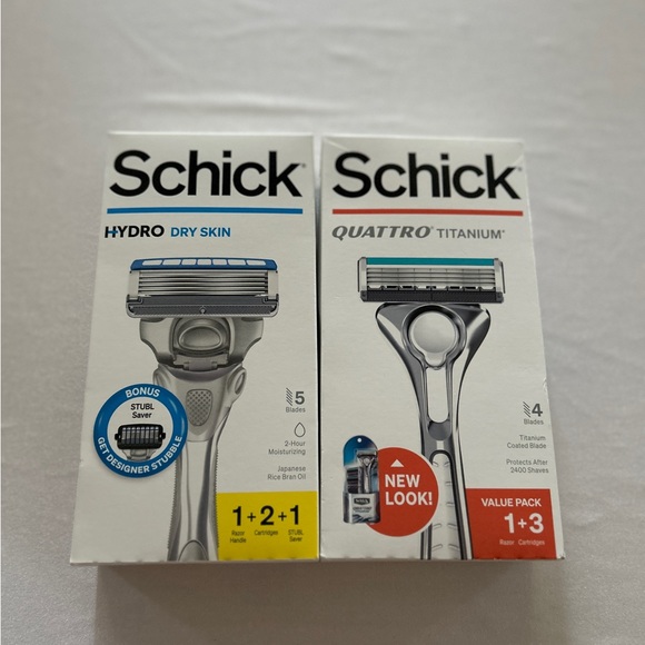 Men’s Schick Hydro & Quattro Razors 2 package bundle New Factory Sealed - Picture 2 of 13